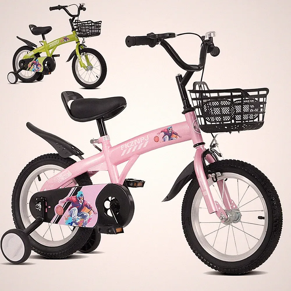 16inch Boys Girls Beginner Bike with Training Wheels for 4-8 Years Kids Bicycle