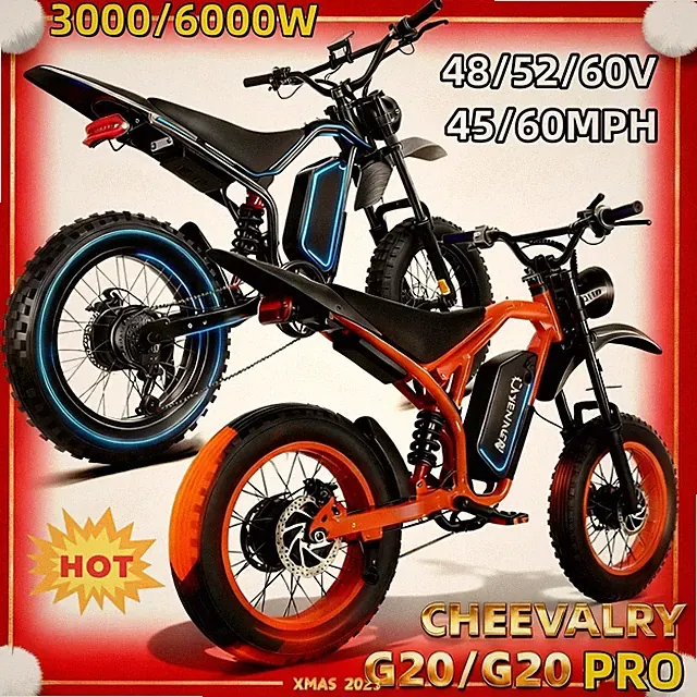Electric Bike for Adult 6000W 45MPH Fat Tire Electric Motorcycle E-Mountain bike