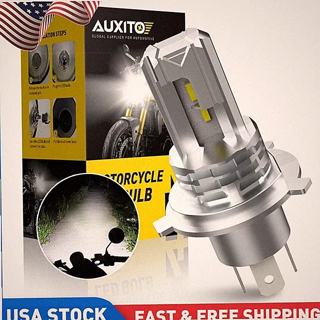 H4 9003 HB2 LED Bulb Hi/Lo Beam HID White Bright Motorcycle Headlight High Power
